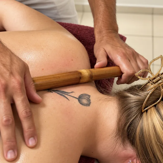 Rückenmassage mit Bambus