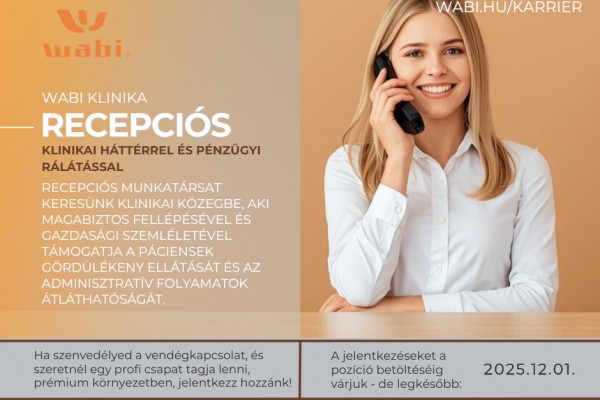 Recepciós (Wabi Klinika)